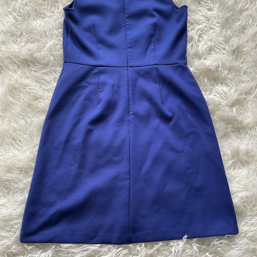 Loft Laser Cut Floral Sheath Dress in Blue - Picture 8 of 8